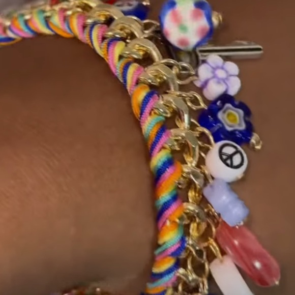 🍓 NWT Viral Atterri chunky Multicolor Ceramic & Cubic Zirconia charm Bracelet - Picture 12 of 12